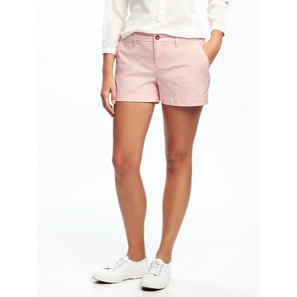 Old Navy Women's Pastel Pink Mid Rise Everyday Chino Walking Shorts Day 12 - Picture 1 of 6